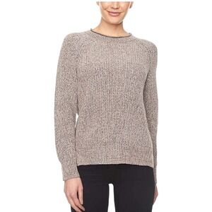 Ellen Tracy Womens Tan Marled Raglan Sleeve‎ Crew Neck Sweater Small